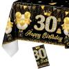 Black Gold Birthday Tablecloth view 1