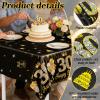 Black Gold Birthday Tablecloth view 3