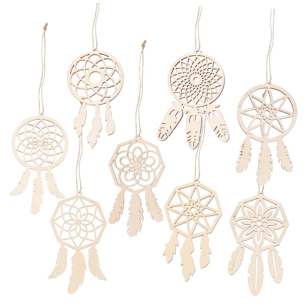 HOOTNEE 8-Piece Wooden Dreamcatchers