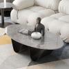 Modern Slate Coffee Table, Minimalist Oval Side Table with Steel Frame, Easy Assembly, 130 cm/51.2 in view 4
