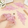 CRAFTYMELODY 2 Pairs Floral Embroidery Beaded Appliqué view 3