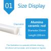 Alumina Ceramic Rod, Beige, 100 mm Long, 3060 Diameter (Diameter: 35 mm) view 2