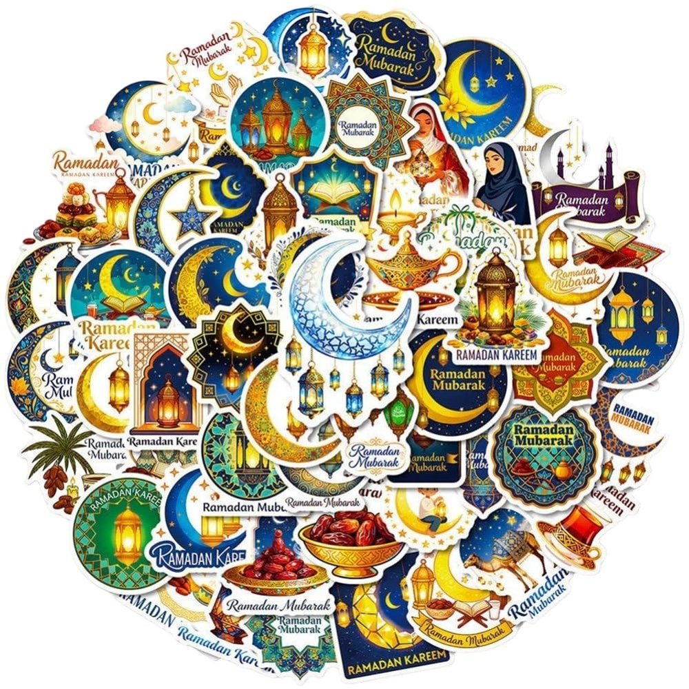 Zghhc Islamic Ramadan Stickers, 50 Eid Mubarak Stickers