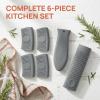 Daleweo Silicone Pot Handles 6-Piece Set, Gray view 4