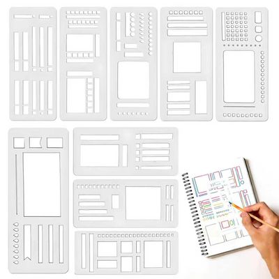 9-Piece Bullet Journal Stencil Set
