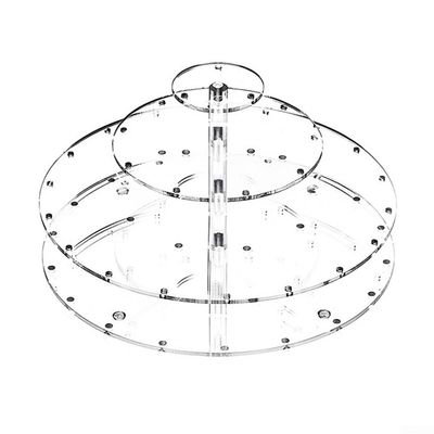 3-Piece C-Acrylic Cake and Lollipop Stand, Round 30-Hole Display