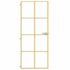 Slim Gold Interior Door 83 x 201.5 cm, Tempered Glass and Aluminum view 3