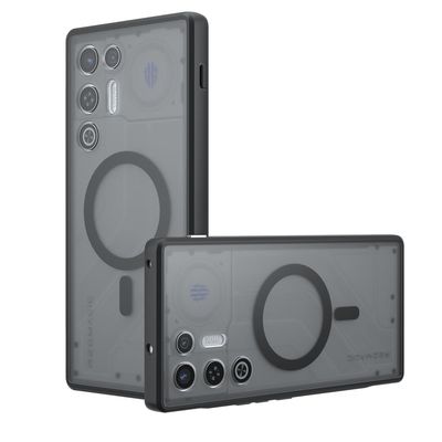 BoerHang Magnetic Protective Case Compatible with ZTE nubia RedMagic 11 Air, Anti-Fingerprint and Anti-Scratch, Semi-Transparent Black