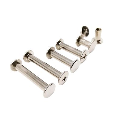 LZTDSBX M5 Bookbinding Screw Posts and Rivets, 10-Piece Set, Silver, 5 × 10 mm
