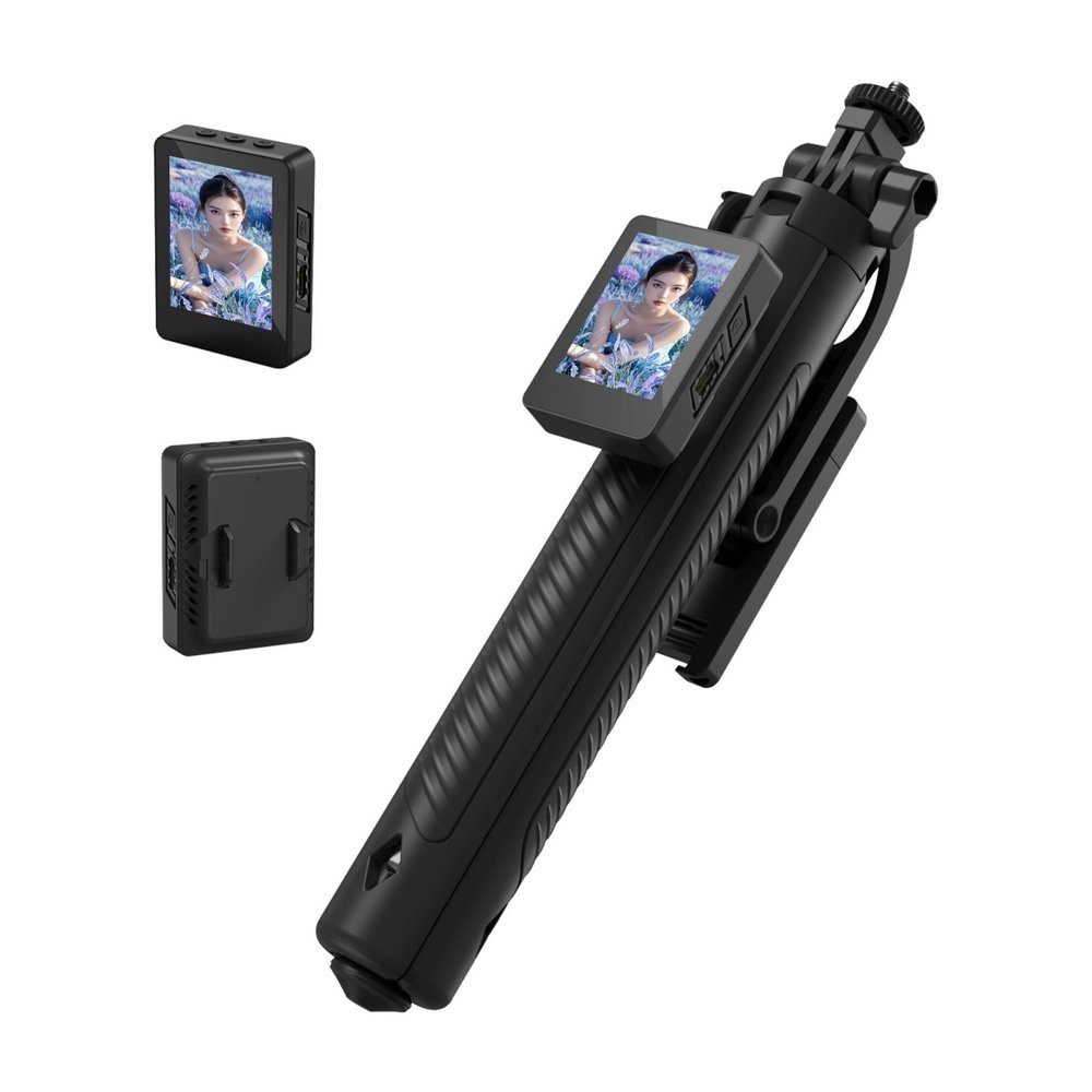 FACAIIO Selfie Machine with Rear Display & Remote, 1.7 m Telescopic Pole, 360° Rotation, Touch-to-Activate Influencer