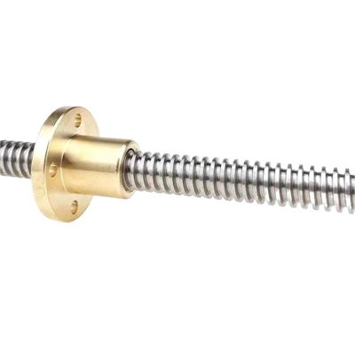 Backlash-Free T16 Lead Screw, 16 mm Diameter, 3 mm Lead, with Nut — 100 mm