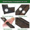 Clear Tarp 135 x 165 cm, Heavy-Duty PE Tarp with Reinforced Eyelets, Waterproof, Foldable, with Rope view 3