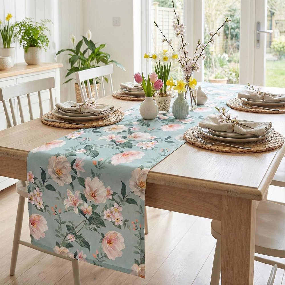 Cozy Home & Living Table Runner Floral Pattern 40x140 cm