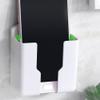 Helilyco Wall-Mounted Remote Holder, Space-Saving Plastic Organizer, 2-Pack, Black/White/Grey view 2