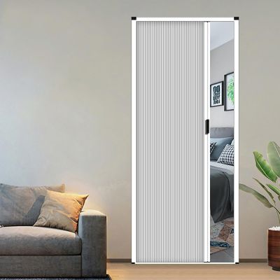 Pounjsd Accordion Folding Door, 130 × 203 cm, Adjustable Aluminum Interior Door
