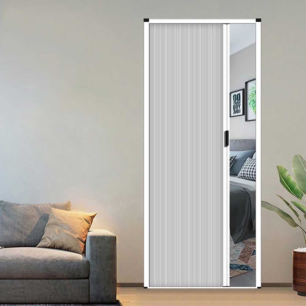 Pounjsd Accordion Folding Door, 130 × 203 cm, Adjustable Aluminum Interior Door