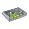 keeeper carla Mini Food Box, 0.5 L, 17 x 13 x 3.5 cm, Lunchbox, Design: Monster Gamer, Grey view 1