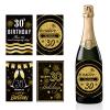 Elegant Bottle Labels, 36 Black-Gold Labels for 30th Birthday view 1