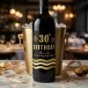 Elegant Bottle Labels, 36 Black-Gold Labels for 30th Birthday view 3