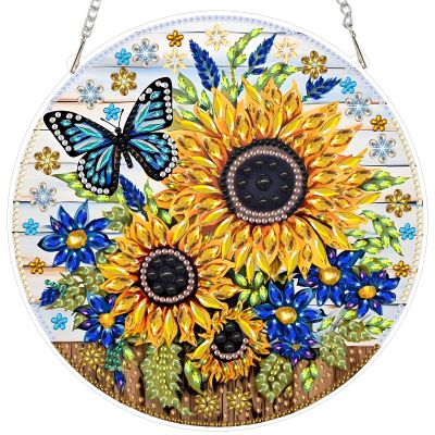 MEIYUDA 5D Sunflower Diamond Painting Suncatcher Kit