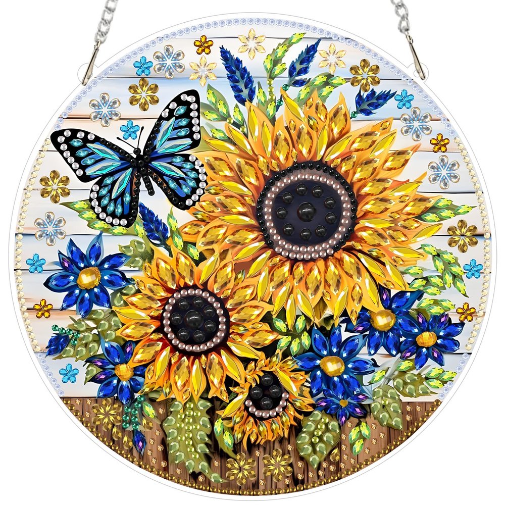 MEIYUDA 5D Sunflower Diamond Painting Suncatcher Kit