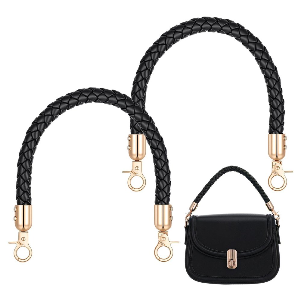 2 Short Black Purse Handles