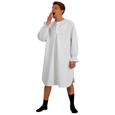Nlaayong Sleepwalker Costume Set, Hemdglunker Carnival Costume for Women and Men - White Nightshirt, Pom-Pom Cap, Striped Socks