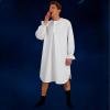 Nlaayong Sleepwalker Costume Set, Hemdglunker Carnival Costume for Women and Men - White Nightshirt, Pom-Pom Cap, Striped Socks view 4