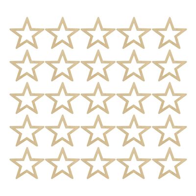 Unfinished Wooden Stars, DIY Craft Project, 25 Pieces