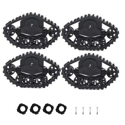 Lylithuif RC Car Rubber Crawler Tires, 4-Pack, for WPL 1/16 RC Military Trucks
