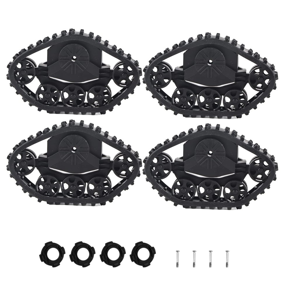 Lylithuif RC Car Rubber Crawler Tires, 4-Pack, for WPL 1/16 RC Military Trucks