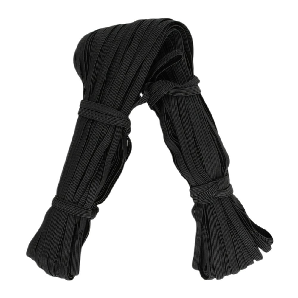 Daleweo Elastic Band, Black, Polyester, 6mm x 40m