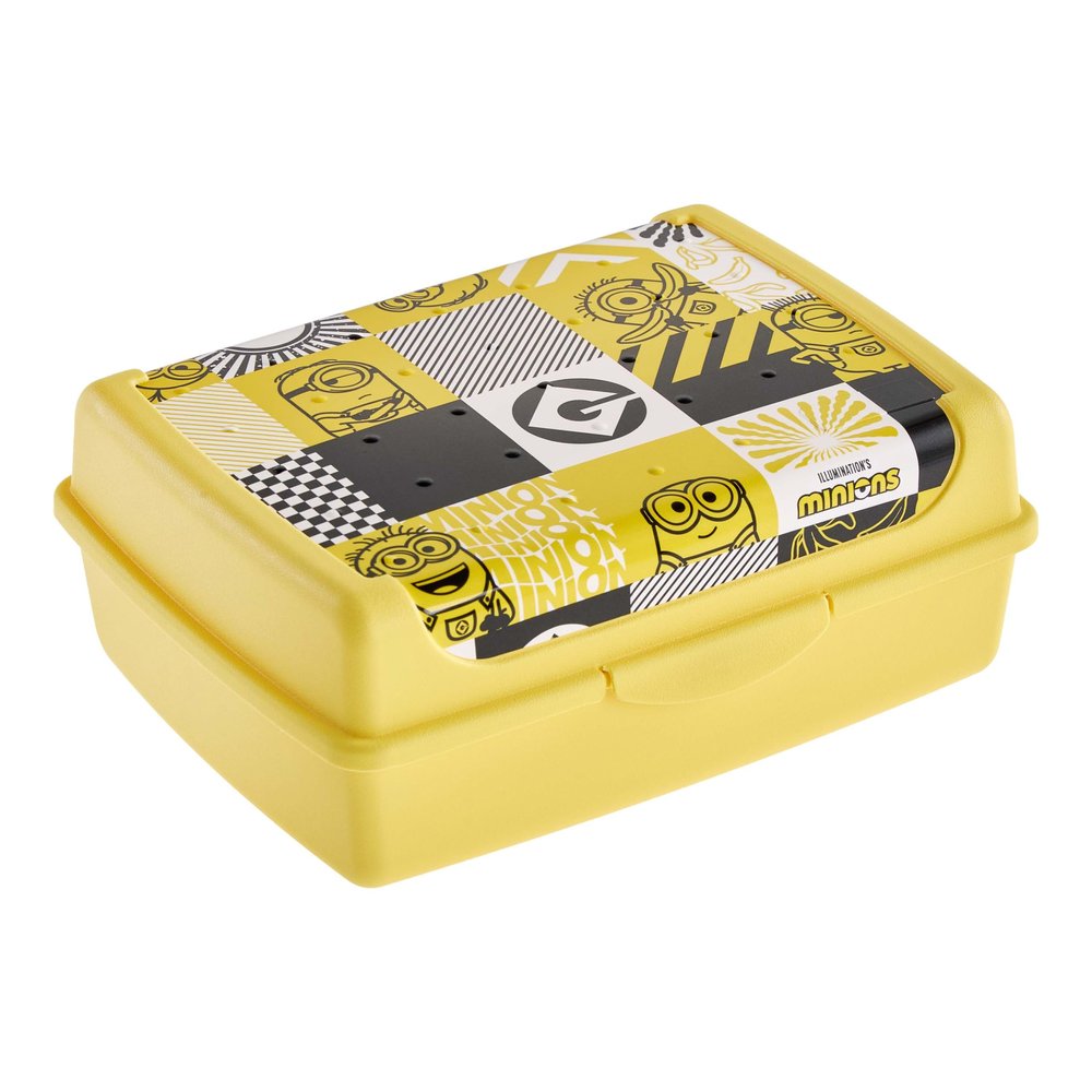 keeeper carla Handy Food Box, 1 L, Midi, 17 x 13 x 7 cm, Lunchbox, Minions Design, Sunny Yellow