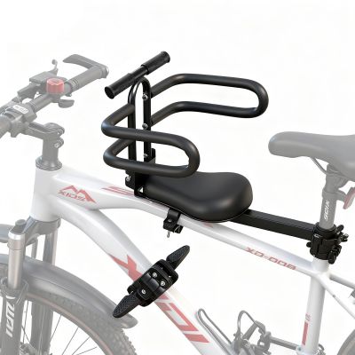 auvstar Front-Mounted Child Bike Seat, 360° Swivel, Quick Release, Footrests, Armrests, Safety Harness