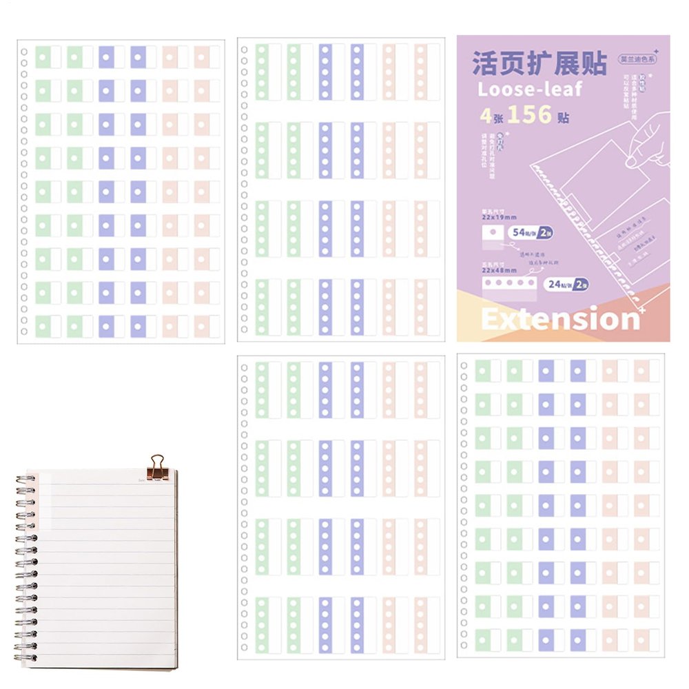 Hole Reinforcement Stickers, 156 Pieces, Self-Adhesive Index Tabs