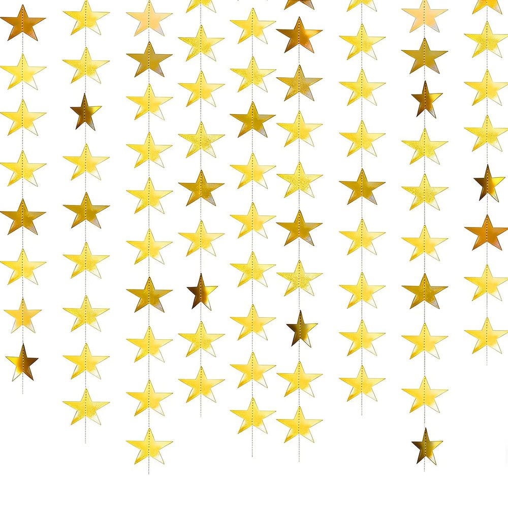 Gold Star Garland, 3 Pieces 4m