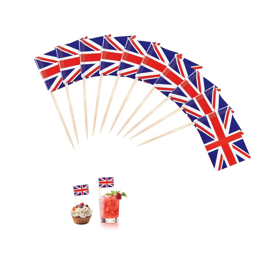 100 Union Jack Flag Toothpicks