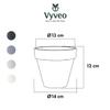 Vyveo Oslo Flower Pot, 14 x 12 cm, Light Gray view 3