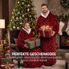 Yzehomijia Long Hoodie Blanket with Sleeves for Women & Adults, Soft Warm Wearable Blanket, Red Leopard Print view 2