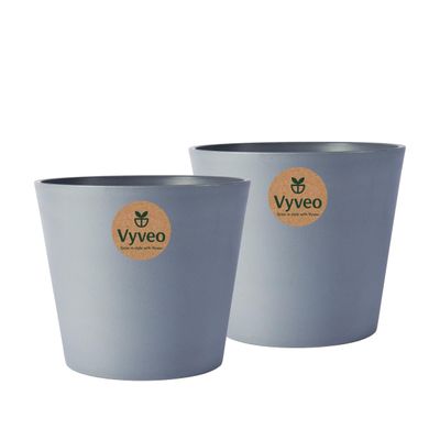 Vyveo Norden Planter, Set of 2, 17 x 15 cm, Dark Gray