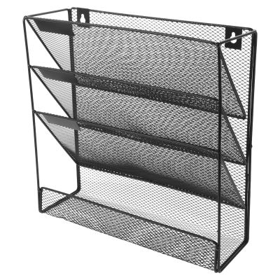 Ciieeo 4-Tier Wall-Mounted A4 Metal Document Organizer, Black