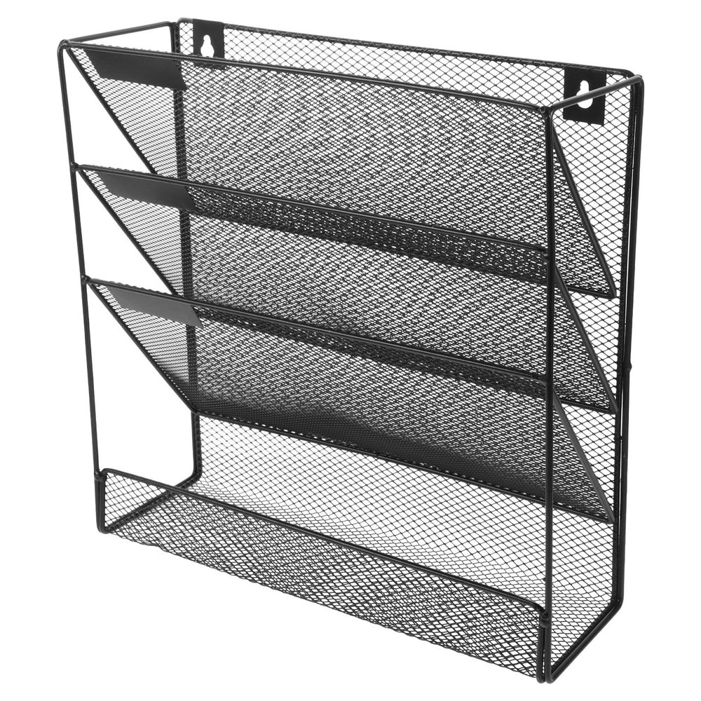 Ciieeo 4-Tier Wall-Mounted A4 Metal Document Organizer, Black
