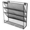 Ciieeo 4-Tier Wall-Mounted A4 Metal Document Organizer, Black view 1