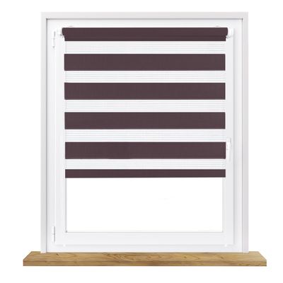 Window DEKOR Chocolate Double Roller Blind, No Drilling, W70 x H150 cm
