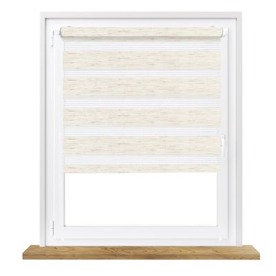 Window DEKOR Double Roller Blind, Bahama Beige, No-Drill Clamp-Fit, W94 x H230 cm