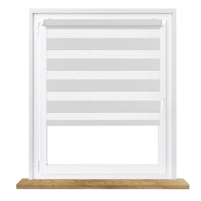Window DEKOR Day & Night Roller Blind, Light Gray, B78 x H230 cm, No-Drill Clamp-Fit