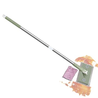 Rrlihjgu Wood Floor Mop, Rotating Flat Dust Mop with 2 Washable Cloths