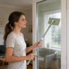 Rrlihjgu Wood Floor Mop, Rotating Flat Dust Mop with 2 Washable Cloths view 2