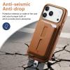 COQUE Silicone Case for Apple iPhone 17 Pro Max with Magnetic Card Holder and Retractable Wrist Strap, Yellow view 2