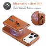 COQUE Silicone Case for Apple iPhone 17 Pro Max with Magnetic Card Holder and Retractable Wrist Strap, Yellow view 4